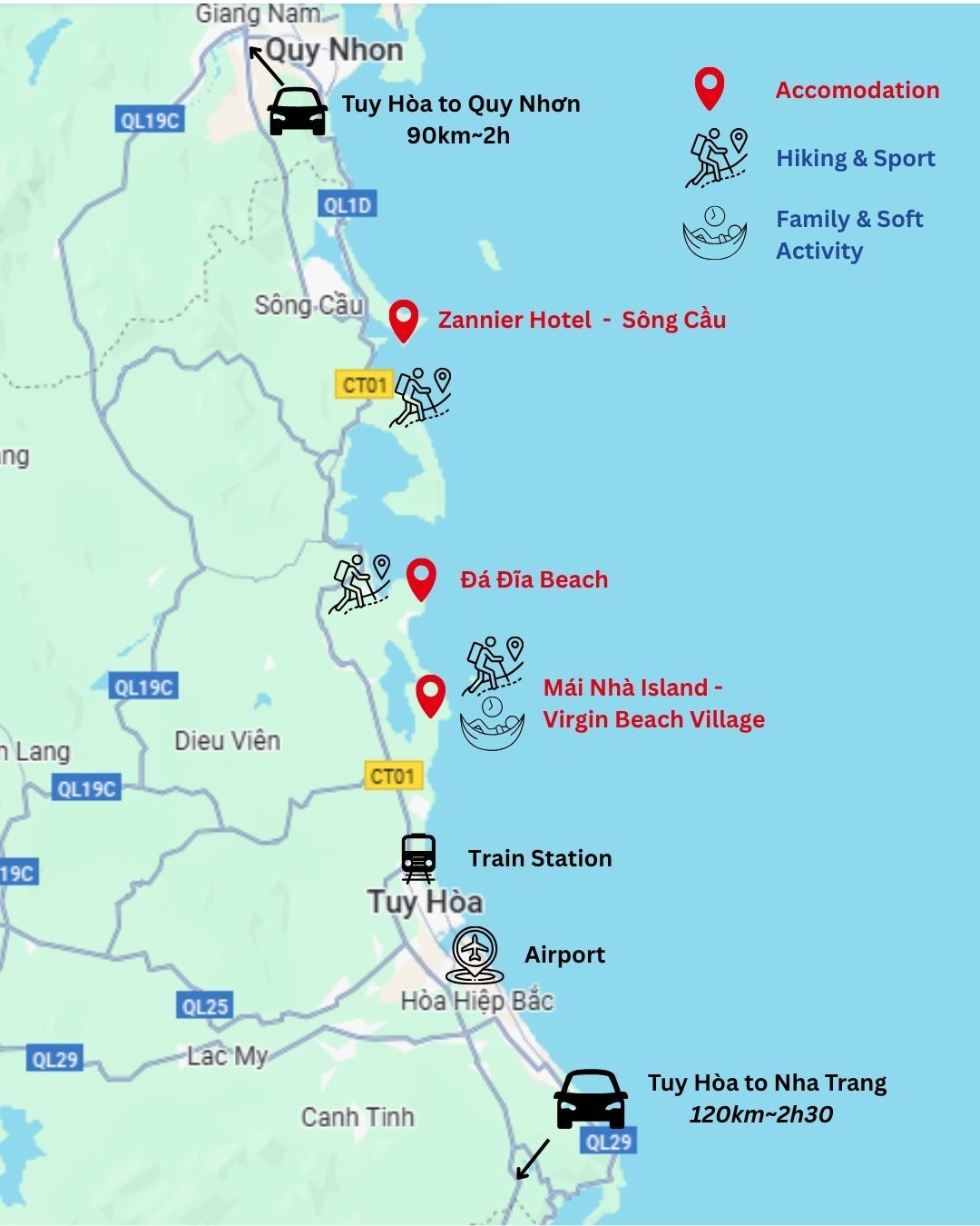 Travel to Phu Yen Map