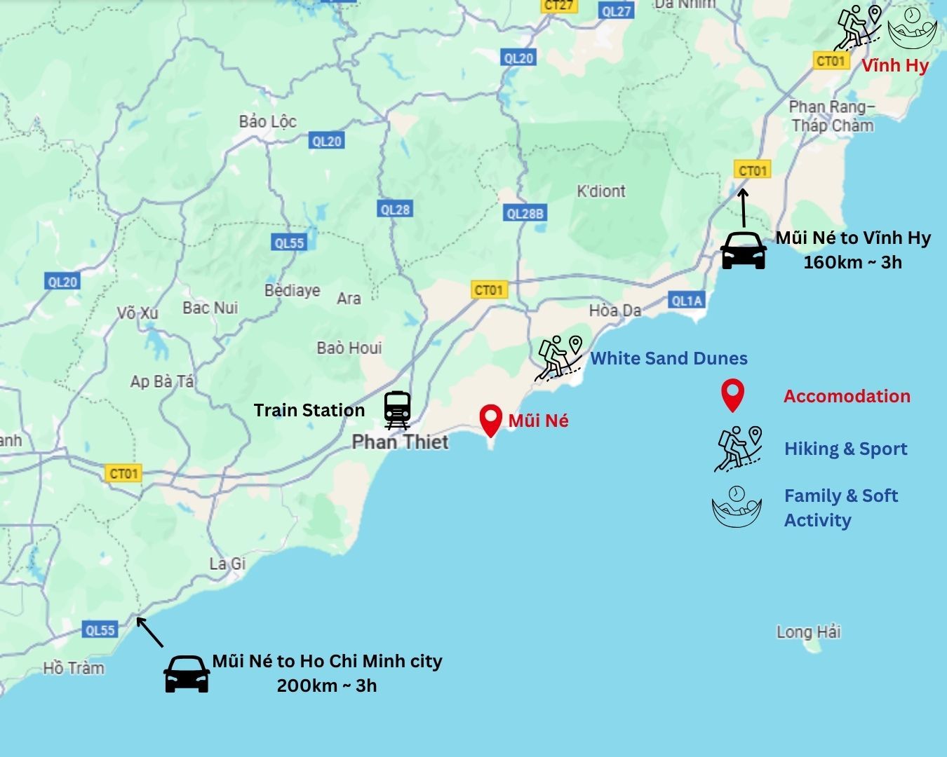 Travel to Mui Ne Map