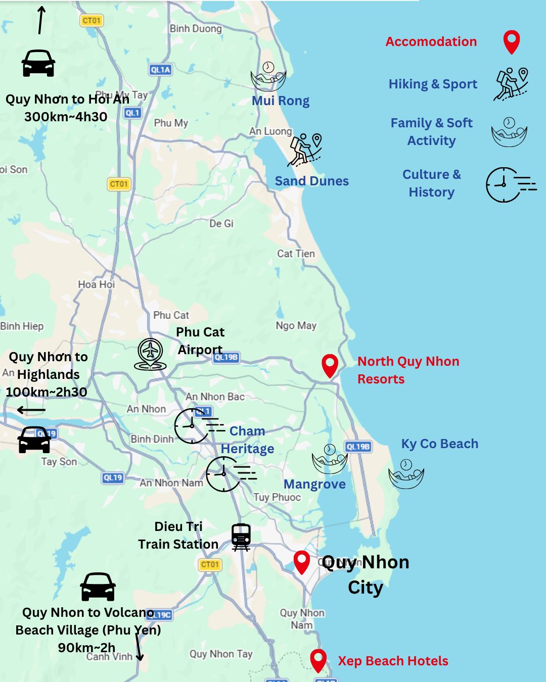 Travel to Quy Nhon Map